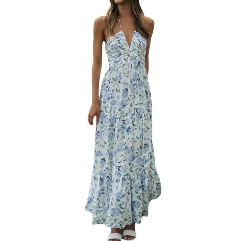 Levoire | Robe Halter En Chiffon Bohème Pour L'Été