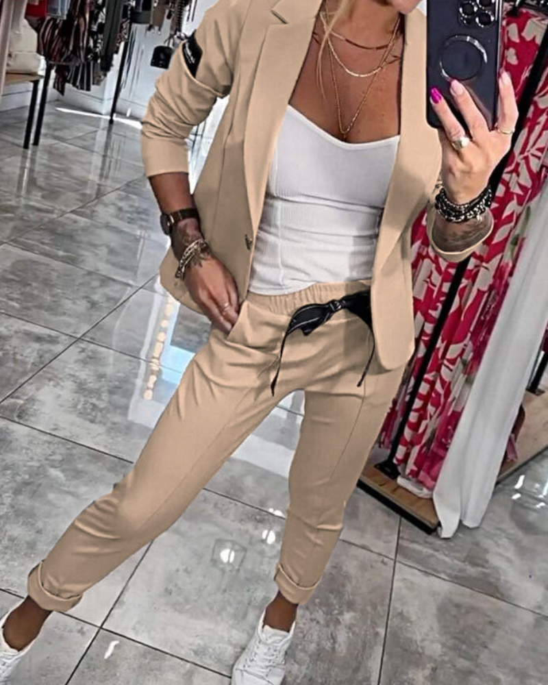 Levoire | Ensemble de blazer élégant Khaki