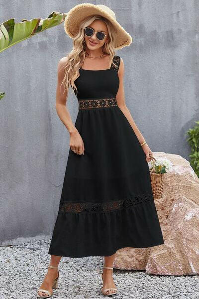 Levoire | Robe Midi Florale Boho En Soldes Noir
