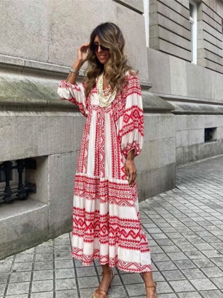 Levoire | Robe À Imprimé Rétro Bordeaux rouge