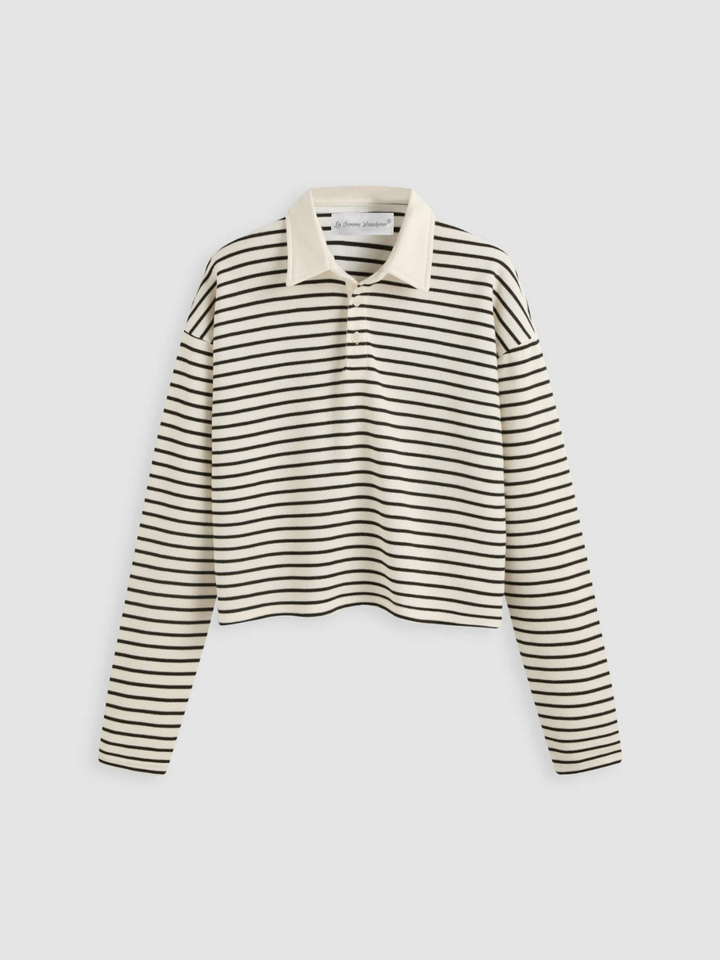 Levoire | Chemise Breton Rayée Beige & Noir Taille libre