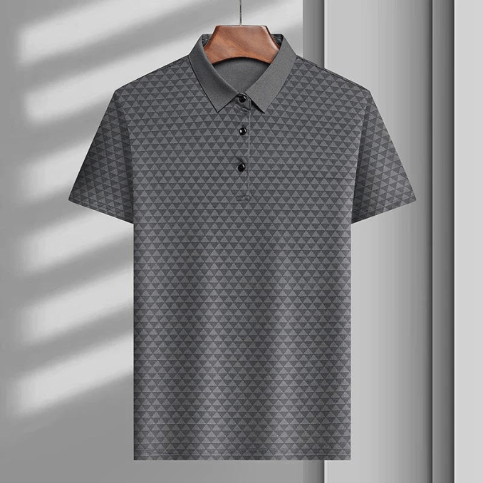 Levoire | Vêtements pour hommes Polo géométrique premium pour hommes Motifs élégants Gris