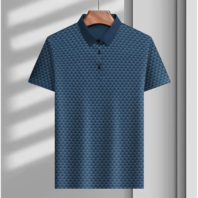 Levoire | Vêtements pour hommes Polo géométrique premium pour hommes Motifs élégants Marine