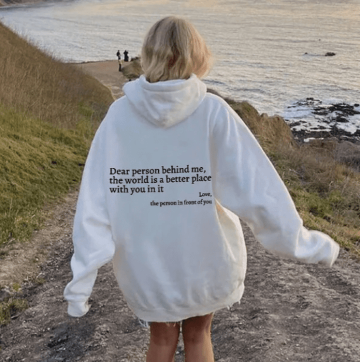 Levoire | Grande taille sweat à capuche femme jumper sweatshirt Blanc
