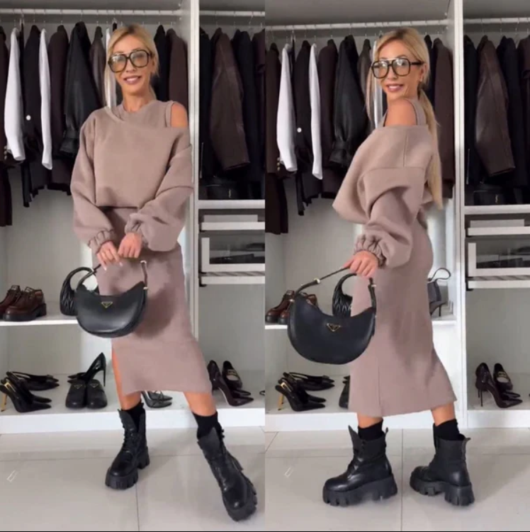 Levoire | Robe de coordination élégante sans effort Beige