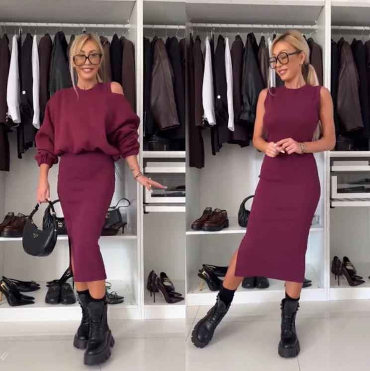 Levoire | Robe de coordination élégante sans effort Violet vinho