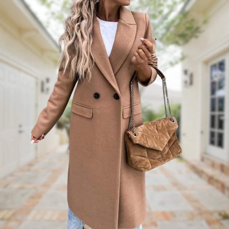 Levoire | Élégant Et Chic Manteau Long Khaki