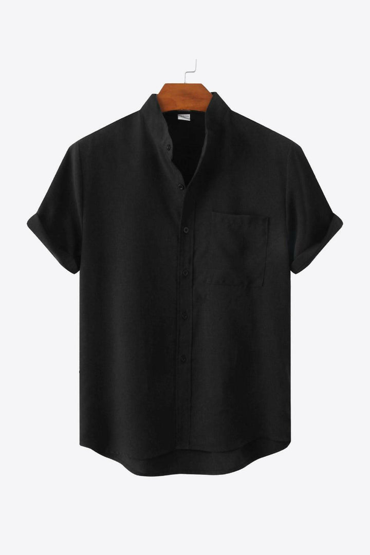 Levoire | Boutons Devant Haut Bas Chemise À Poches Noir