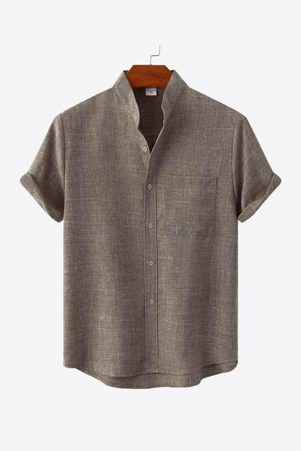 Levoire | Boutons Devant Haut Bas Chemise À Poches Taupe