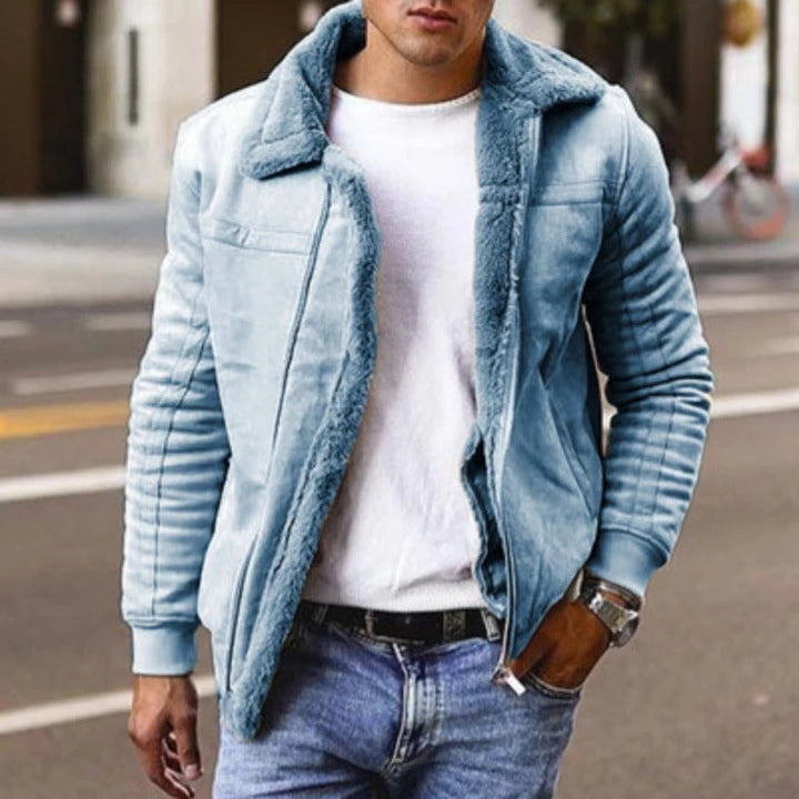 Levoire | Veste en Fleece à Manches Longues Doublée avec Poches Bleu