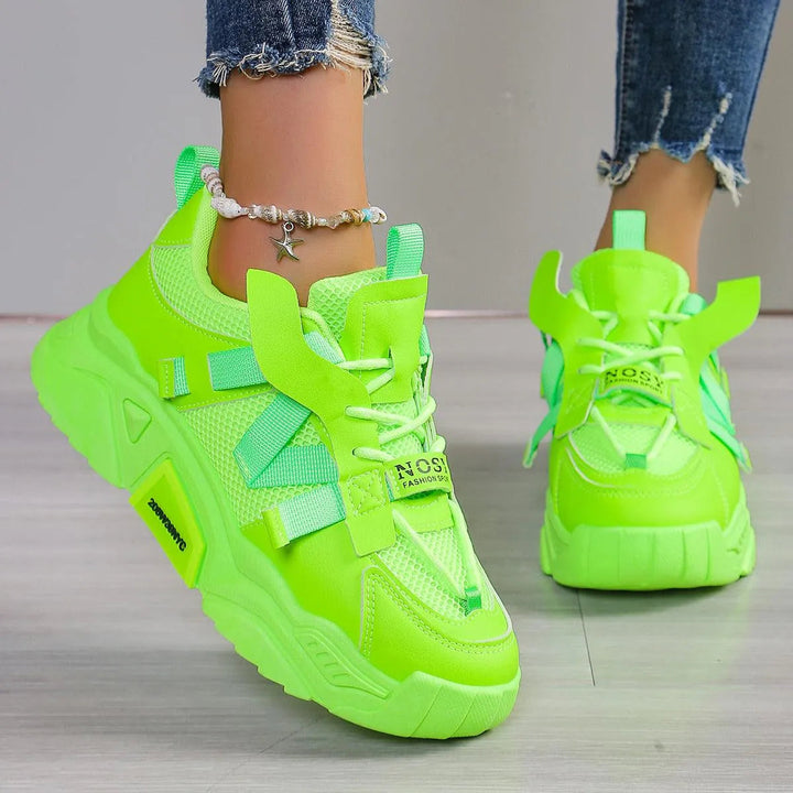 Levoire | Chaussures à surface en mesh avec plateforme Vert