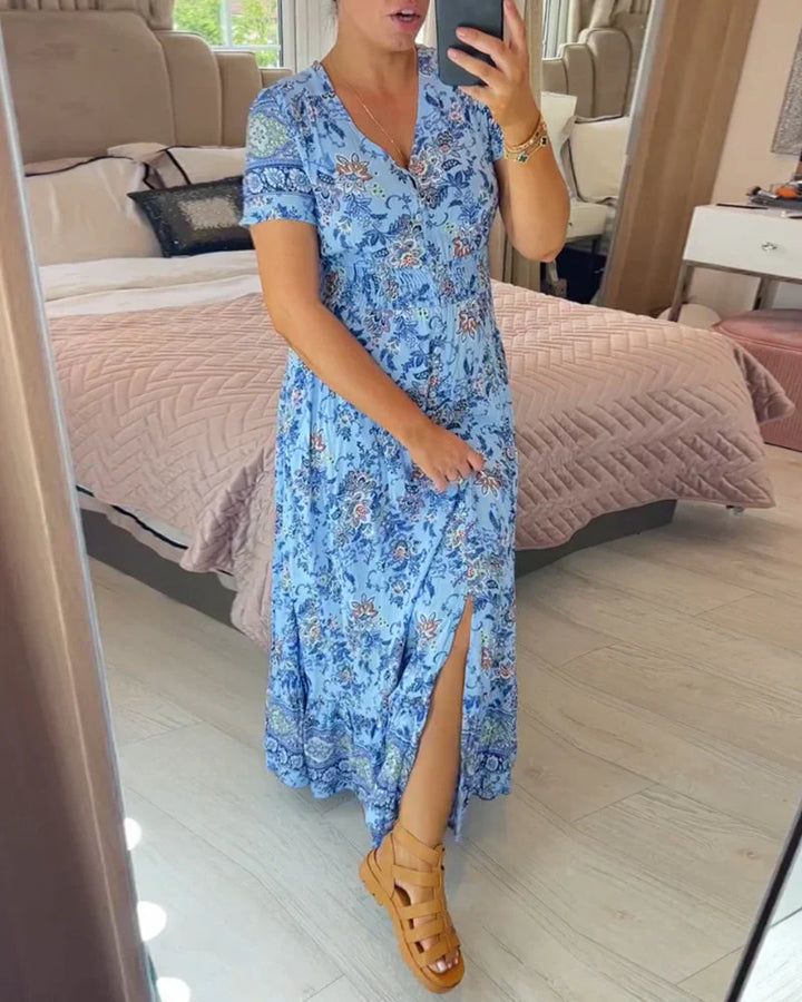 Levoire | Robe à fleurs et décolleté en V