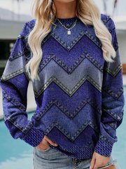 Levoire | Sweatshirt En Cachemire Géométrique Bleu foncé