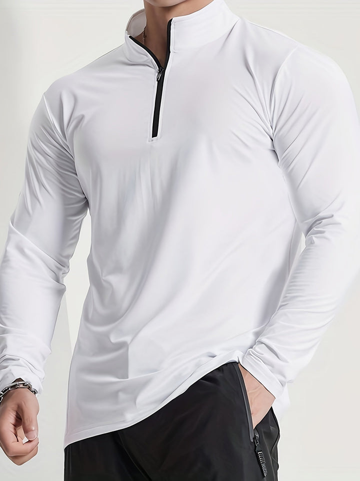 Levoire | Slim Fit Henley Shirt Avec Demi-Zip Et Col Montant