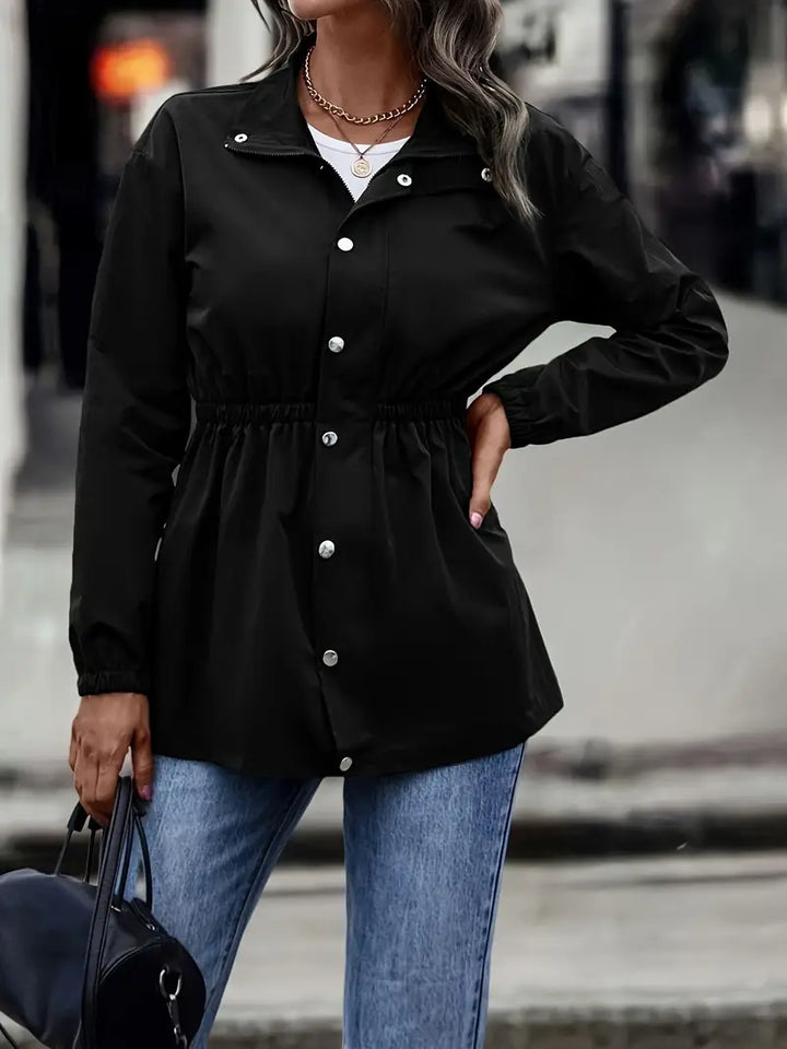 Levoire | Chic Mi-Long Veste Coupe-Vent Avec Zip