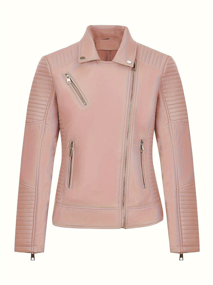 Levoire | Élégante Veste De Moto En Cuir Synthétique Avec Col Zippé