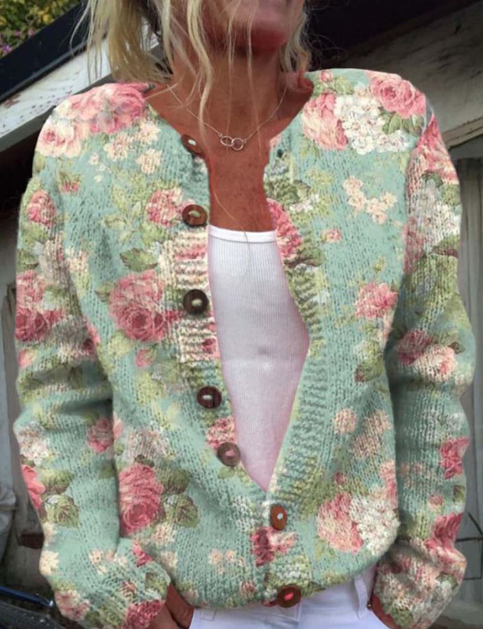 Levoire | Cardigan Fleuri Au Design Élégant