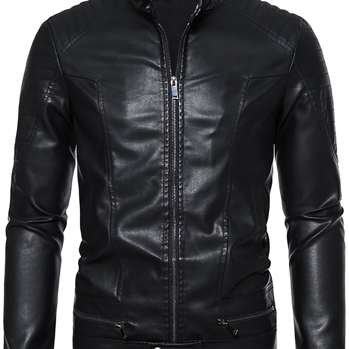 Levoire | Chic Veste D'Été En Cuir Pour Hommes Avec Zip Et Col Montant