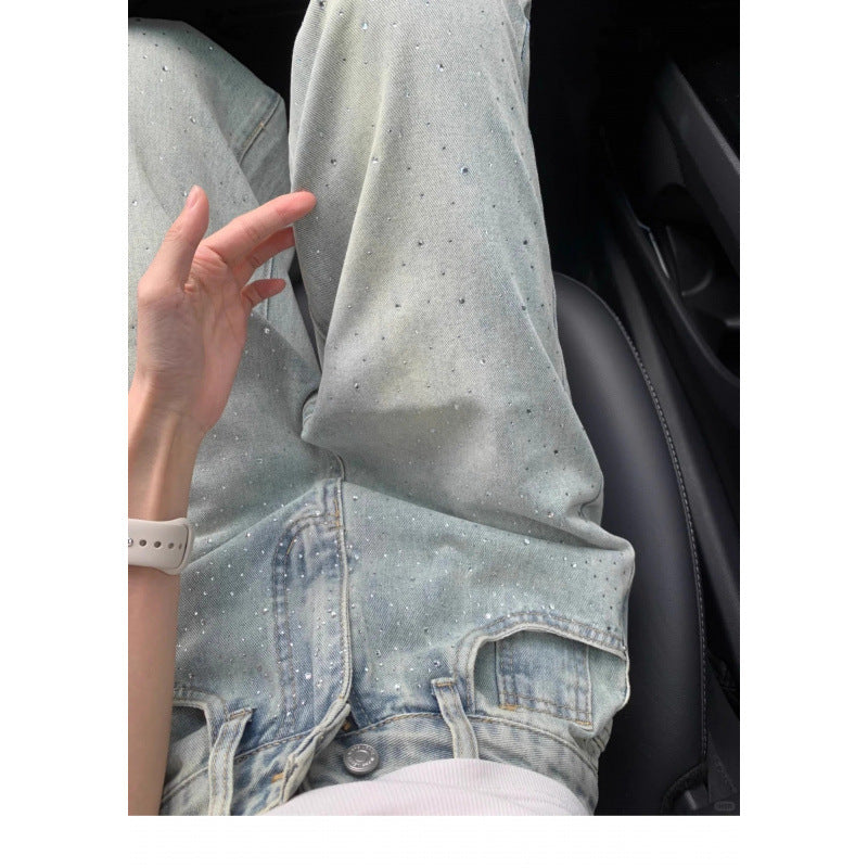 Levoire | Jean femme à jambe large avec des strass