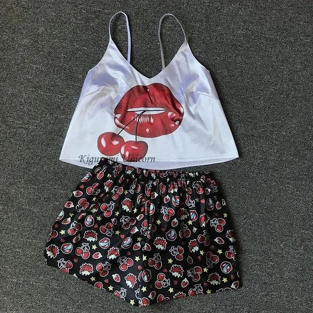 Levoire | Nouvelle sexy pyjama en soie pour femmes à motifs animaliers K
