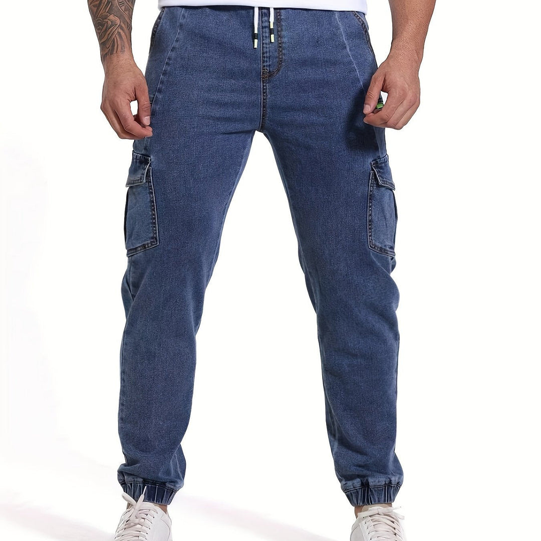 Levoire | Jeans Pour Hommes À Revers Coupe Régulière Avec Cordon