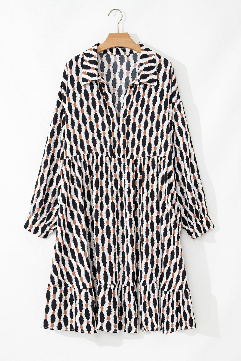 Levoire | Robe Mini Avec Décolleté En V Rayé Et Impression Géométrique Pour Femmes