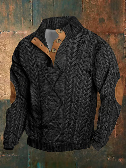 Levoire | Sweatshirt Western Rétro Avec Col Montant Noir