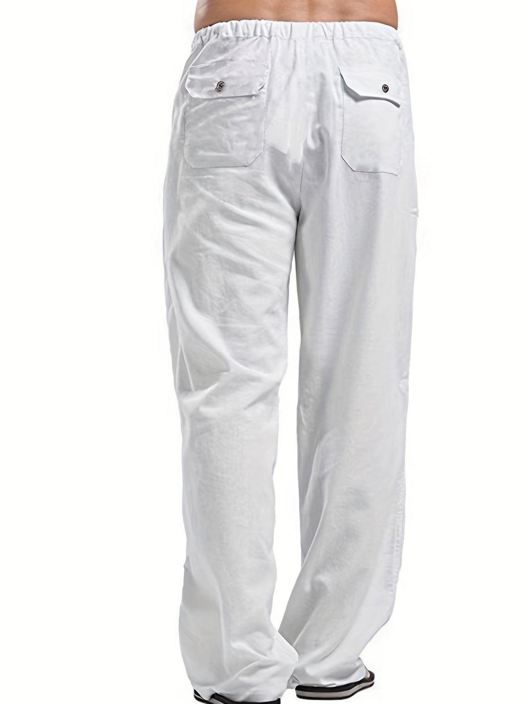 Levoire | Pantalons Pour Hommes En Mélange De Coton Et De Lin Avec Une Taille Élastique Décontractée