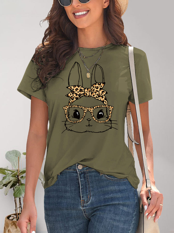 Levoire | Jänis Graafinen Col Rond Manches Courtes T-shirt Matcha Vert