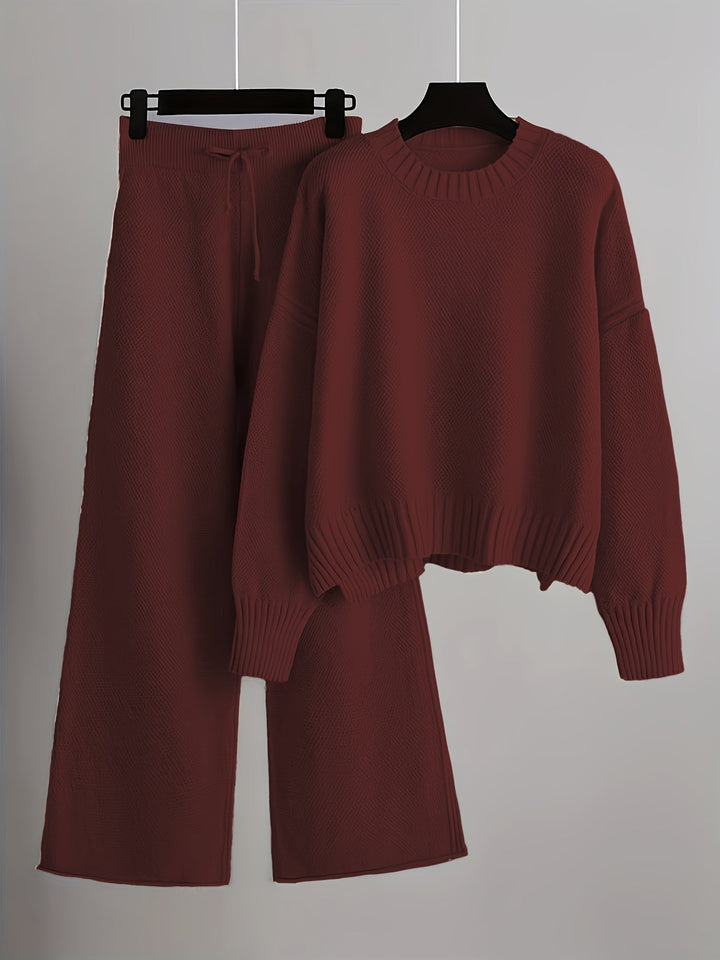 Levoire | Ensemble De Tricot Confortable Bordeaux