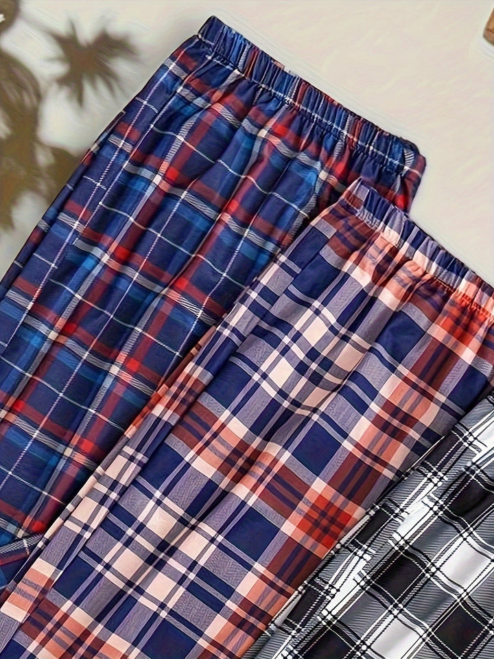 Levoire | 3 Pcs Pyjamas En Flanelle Pour Hommes En Mélange De Polyester Avec Élasthanne