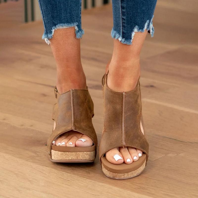 Levoire | Sandales À Talons Compensés Confortables Avec Bride Arrière Ajustable Pour Femmes