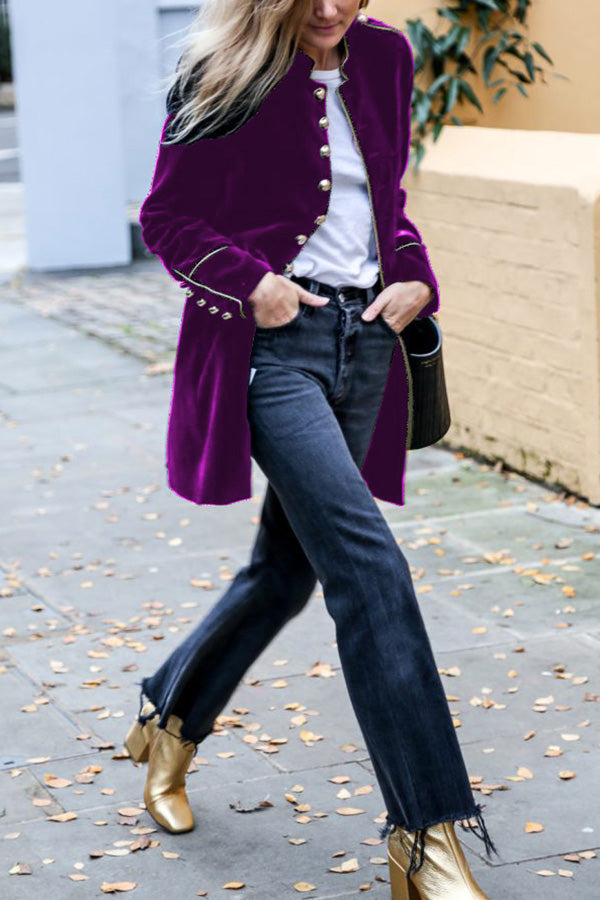Levoire | Veste En Velours Réversible Avec Look Militaire Pour Femmes