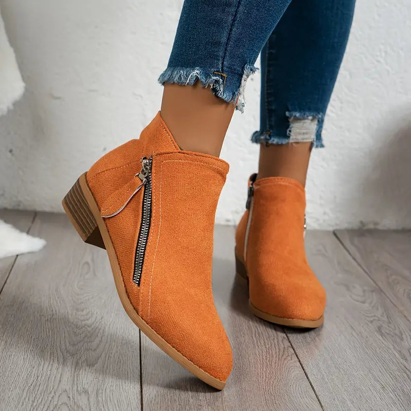 Levoire | Bottes élégantes avec fermeture éclair Orange