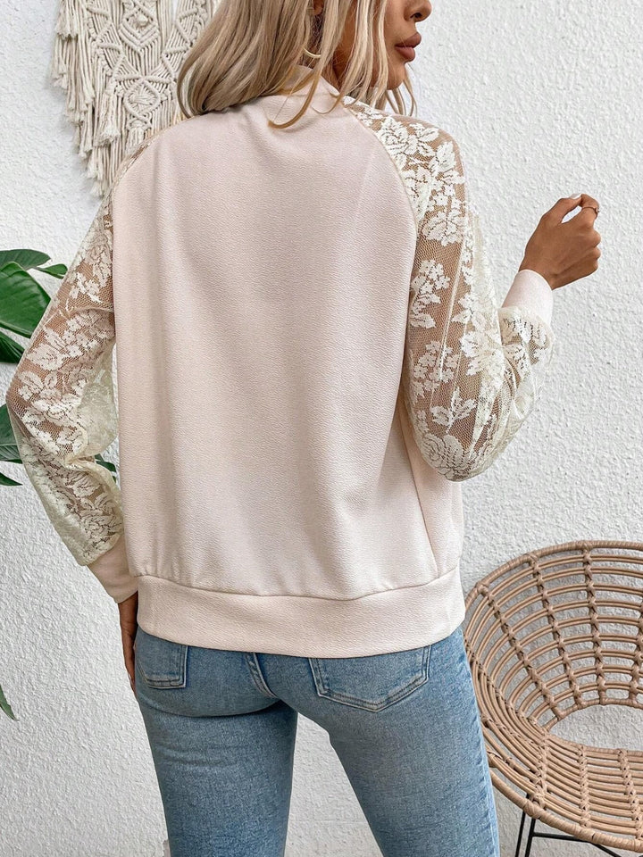 Levoire | Veste Zippée Col Baseball En Dentelle