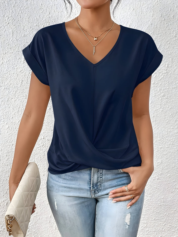Levoire | Chemise À Col En V Pour Tenues Décontractées Bleu foncé