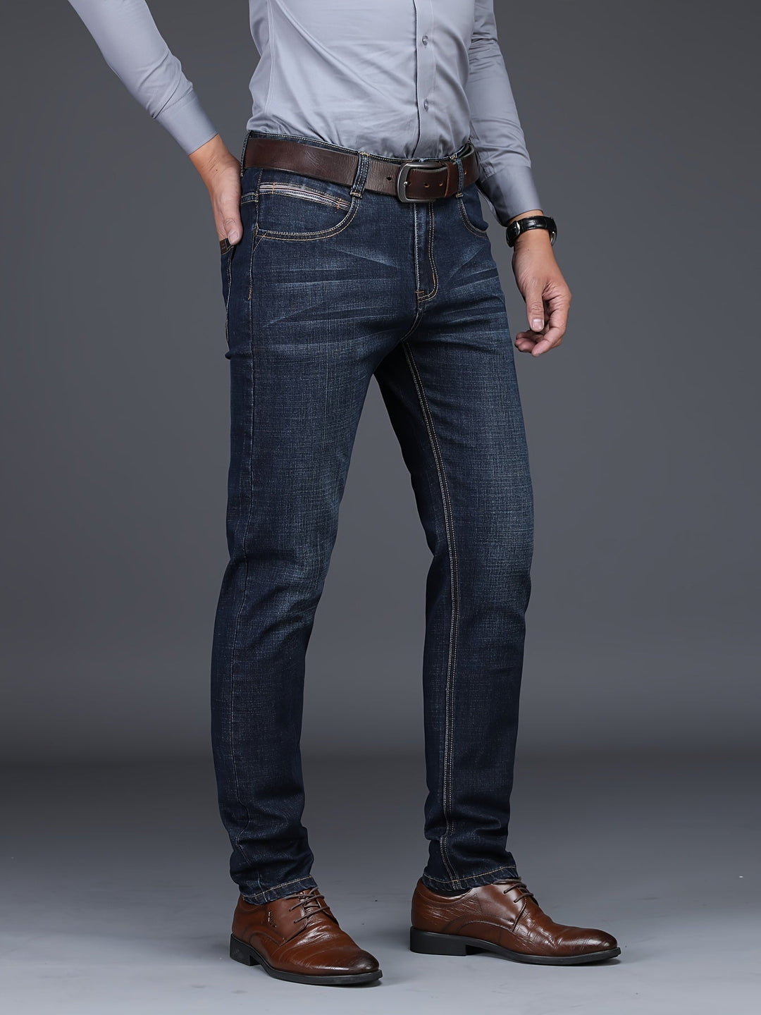 Levoire | Rento Slim Fit Jeans Pour Hommes Bleu Noir