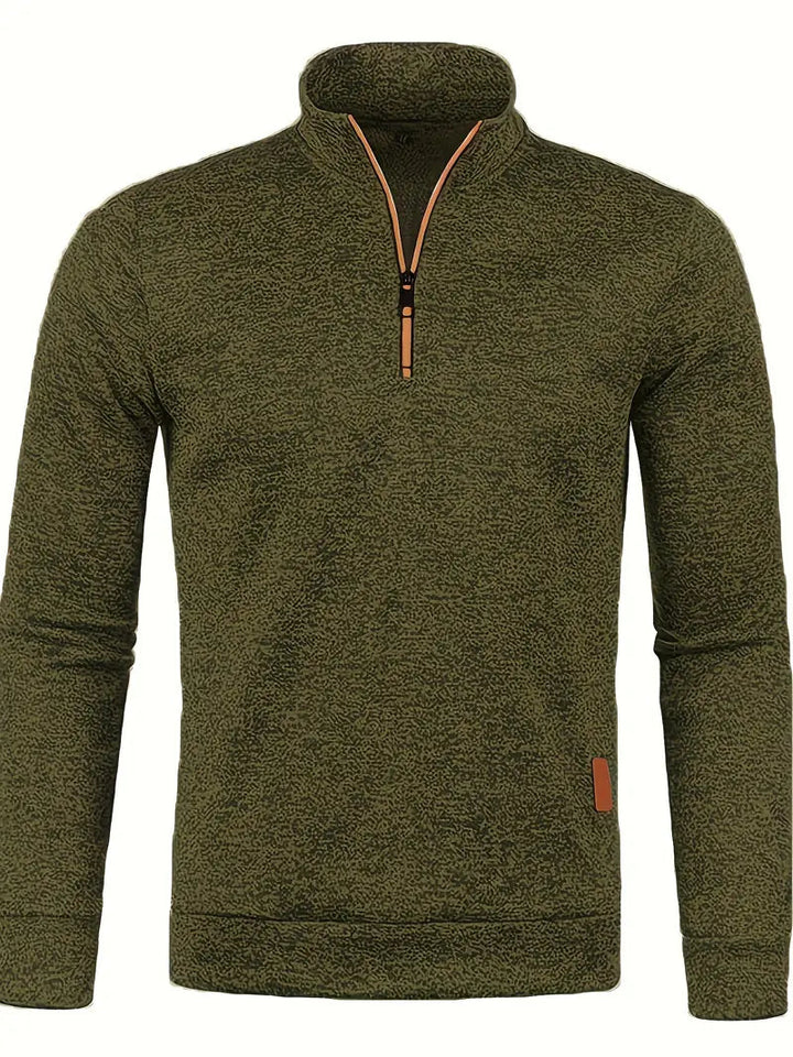 Levoire | Rento Manches Longues Fleece Pull à Demi-Zip Vert
