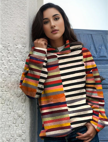 Levoire | Sweat à capuche rayé multicolore à col rond