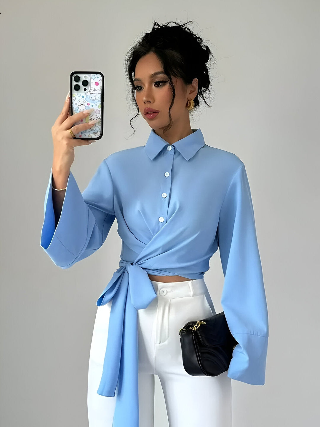 Levoire | Crop Top Avec Lien Et Manches Cloche