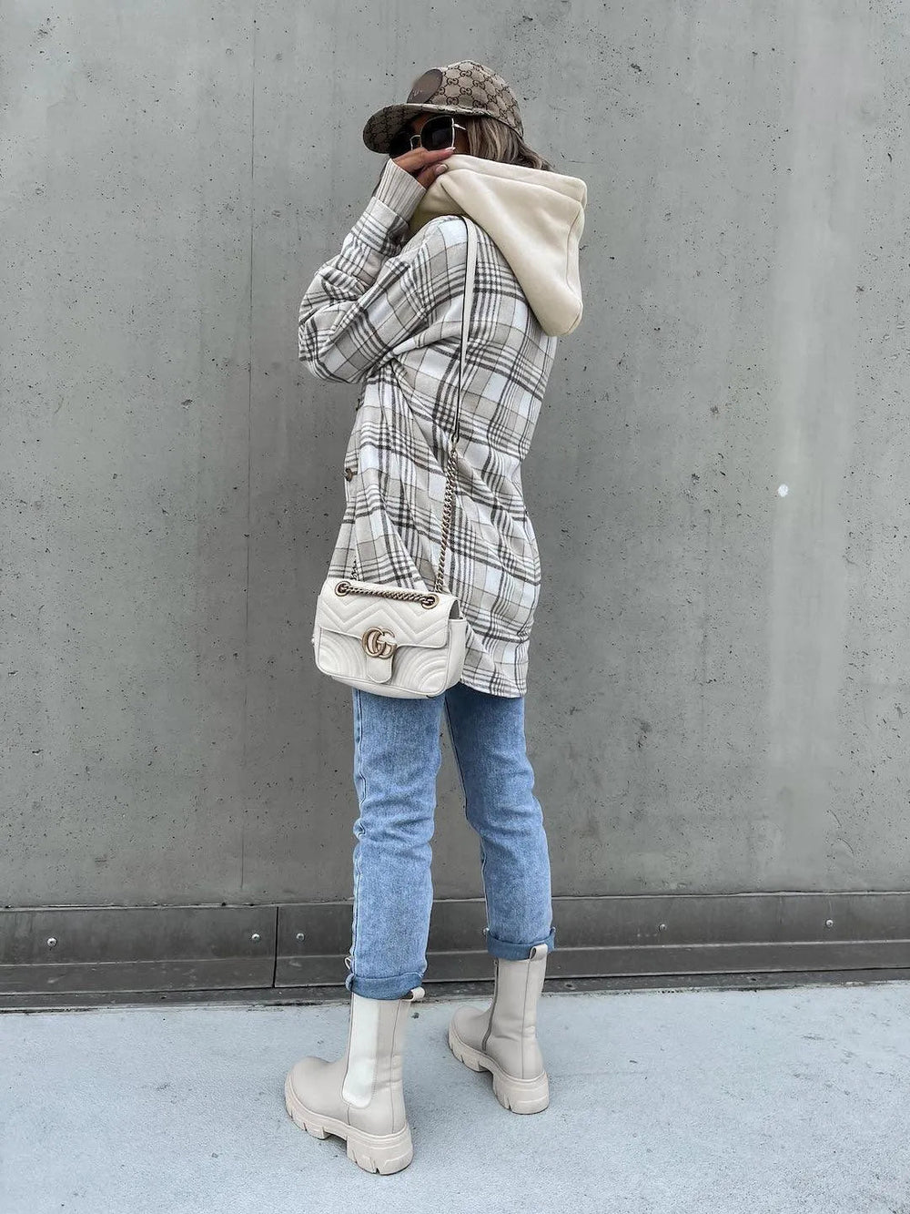 Levoire | Veste avec une capuche à carreaux