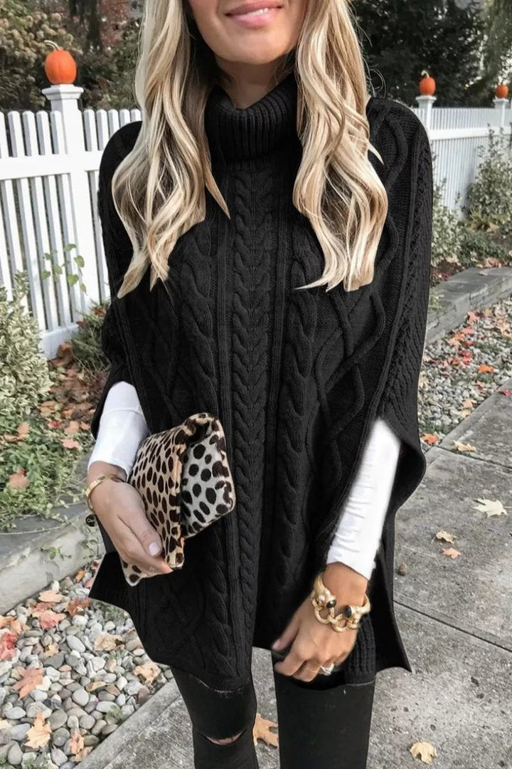 Levoire | Pull En Maille Avec Motif Torsadé Noir