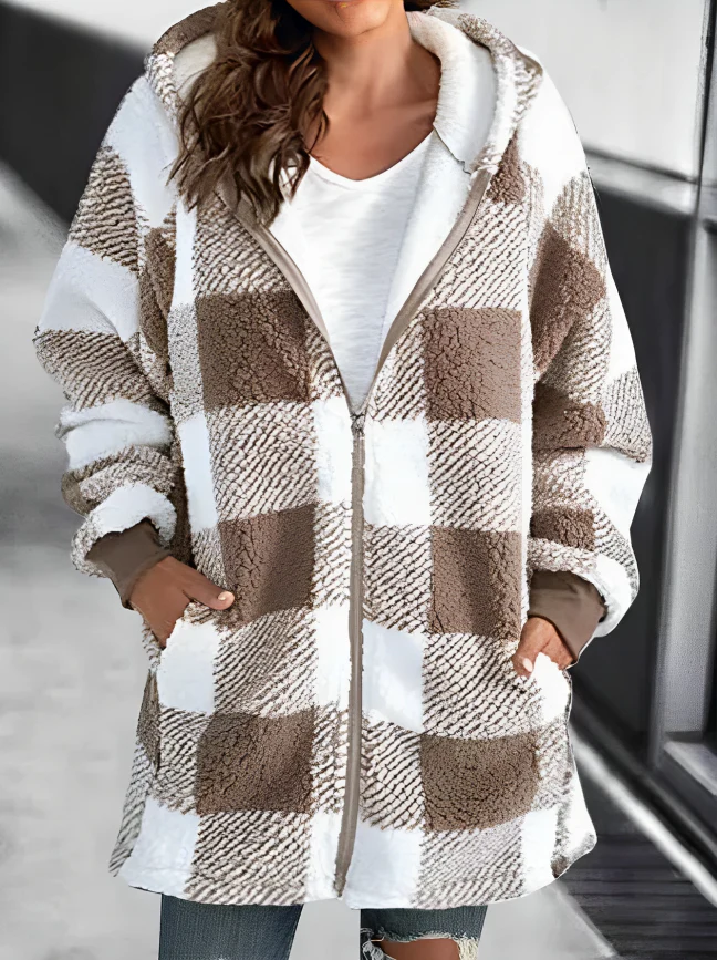 Levoire | Grande Taille Sweat À Capuche En Peluche Décontracté Veste Khaki