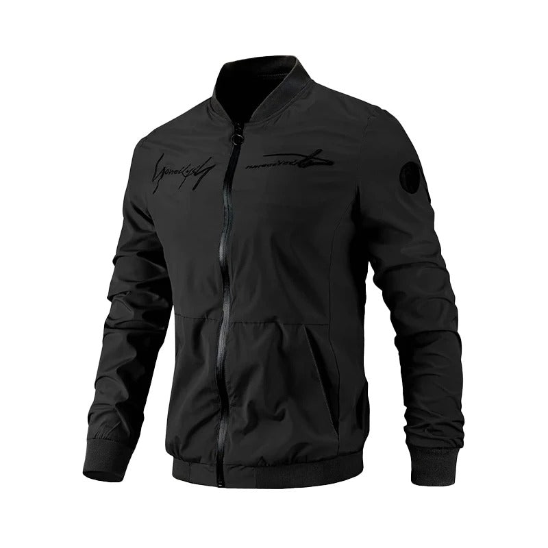 Levoire | Veste Bomber Automnal Brodé Noir