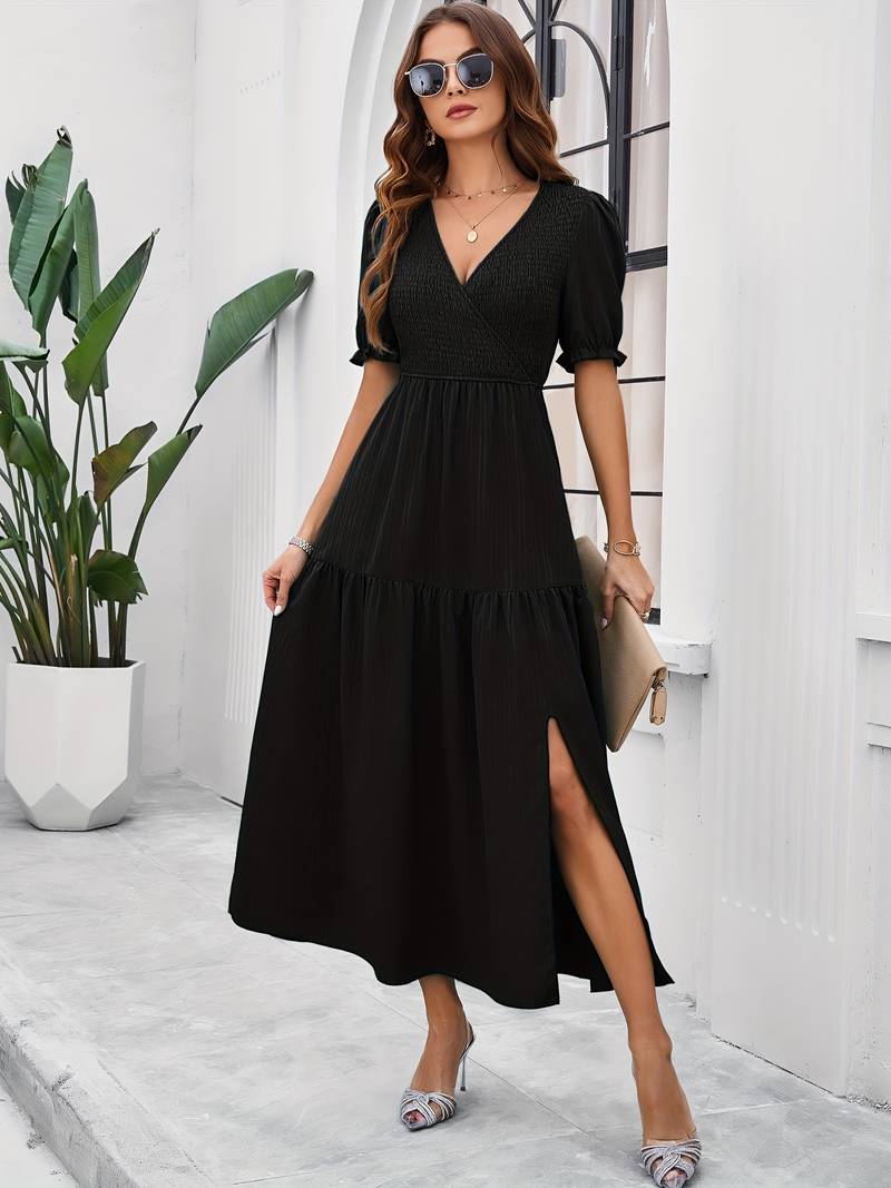 Levoire | Robe Froncée Avec Décolleté En V Et Ourlet Fendu