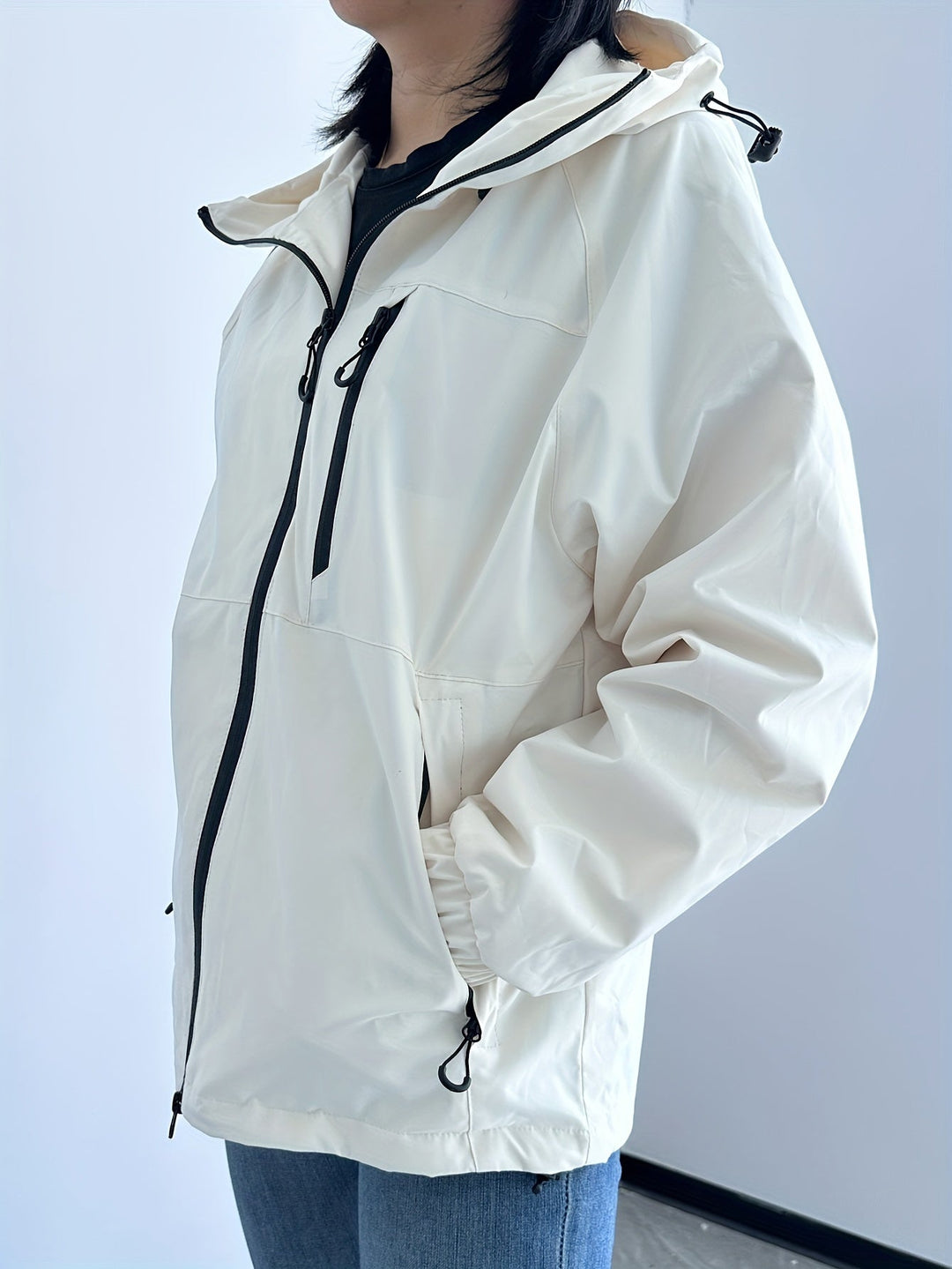 Levoire | Veste Femme Imperméable Et Coupe-Vent Avec Capuche Ivoire