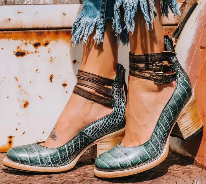 Levoire | Chaussures en cuir Öko pour toutes les saisons Vert serpent