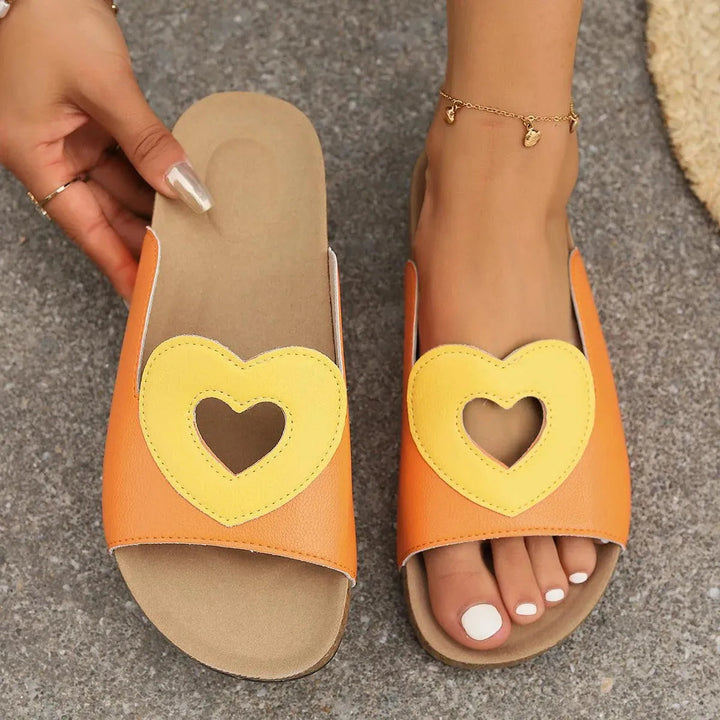 Levoire | Sandales Love avec design en forme de cœur Orange Rouge