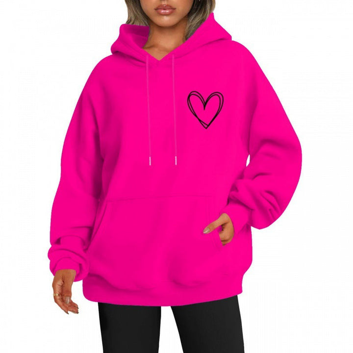 Levoire | Hoodie Décontracté À Manches Longues Rouge rosé