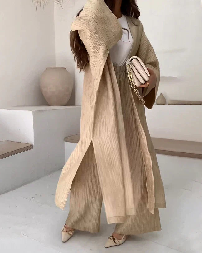 Levoire | Ensemble élégant de cardigan en laine et pantalon